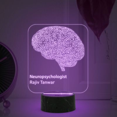 Personalized Neurologist Night Light | 3D Illusion Brain Lamp Customized Name Lamp